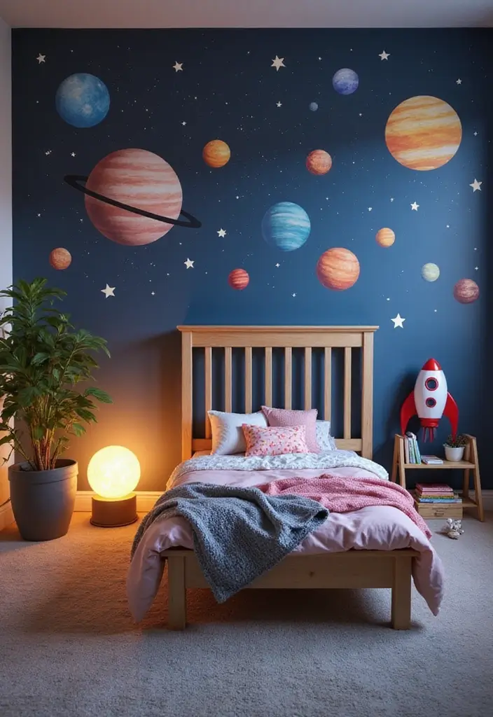 30 Toddler Girls Bedroom Ideas That Are Cute Whimsical 15. Adventure in Outer Space