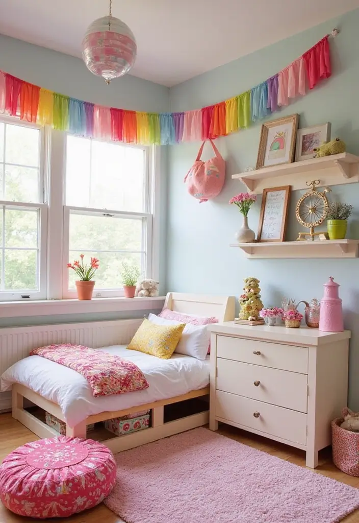 30 Toddler Girls Bedroom Ideas That Are Cute Whimsical 7. Colorful Rainbow Haven