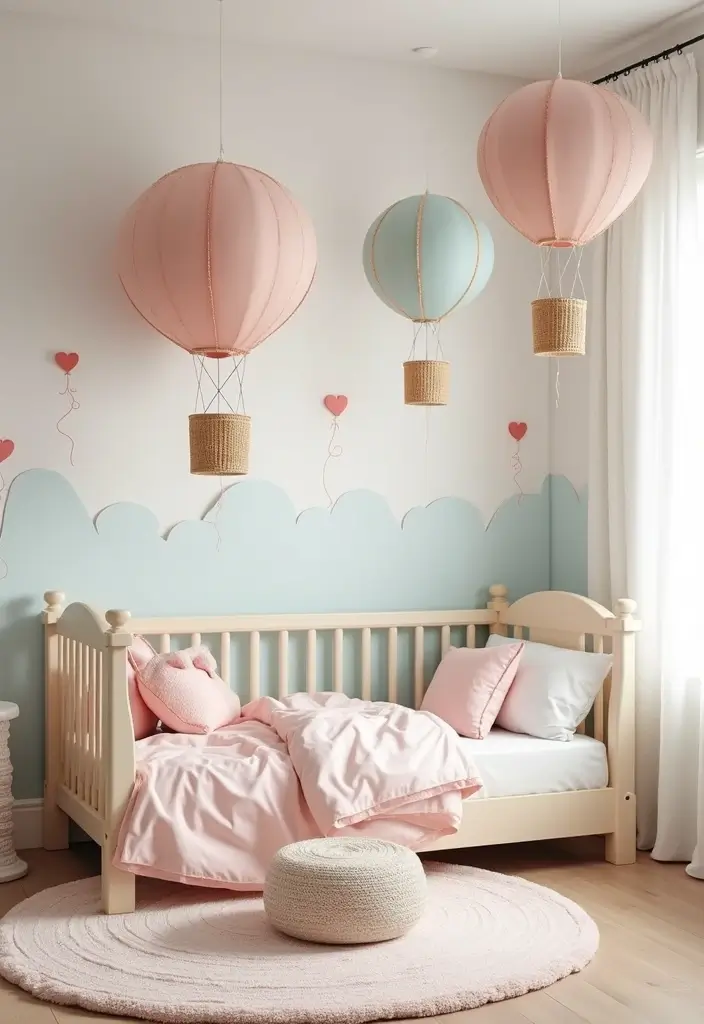 30 Toddler Girls Bedroom Ideas That Are Cute Whimsical 8. Whimsical Hot Air Balloons