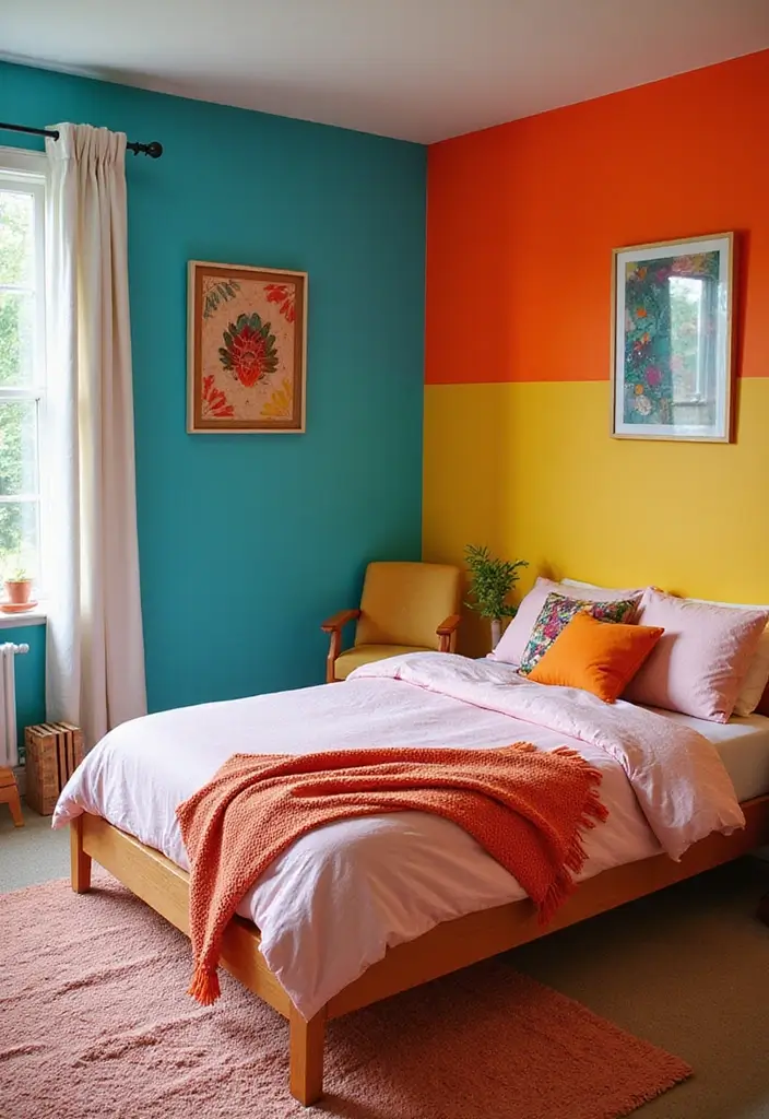 25 Bedroom Wall Painting Ideas Creativity Design That Inspire You 15. Color Blocking