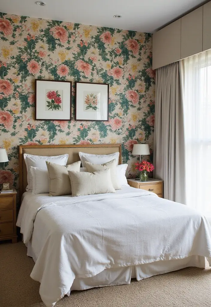 25 Bedroom Wall Painting Ideas Creativity Design That Inspire You 20. Bold Floral Patterns