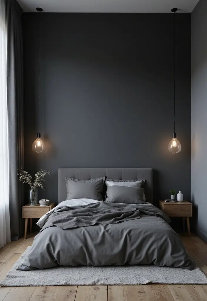30 Dark Gray Bedroom Ideas That Look Sophisticated Sleek 23. Soft Color Gradients