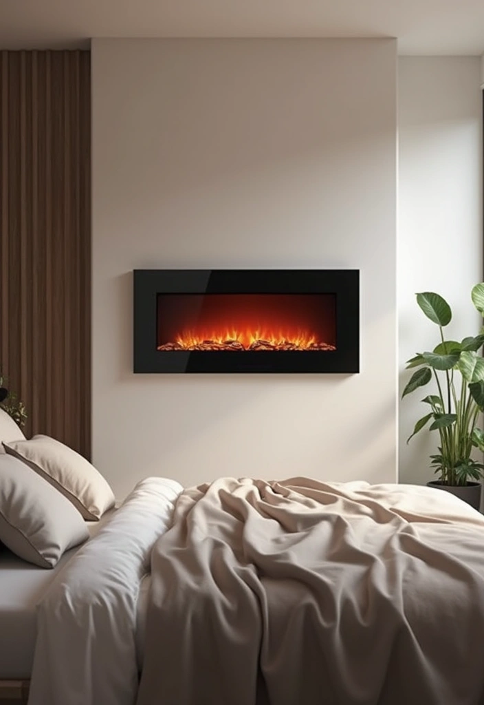 30 Electric Fireplace Ideas Bedroom That Add Warmth and Luxury 1. Wall Mounted Electric Fireplaces