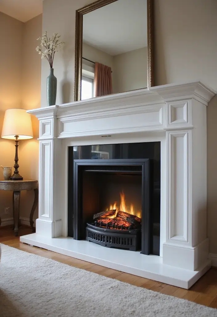 30 Electric Fireplace Ideas Bedroom That Add Warmth and Luxury 14. Electric Fireplace with Glass Surround