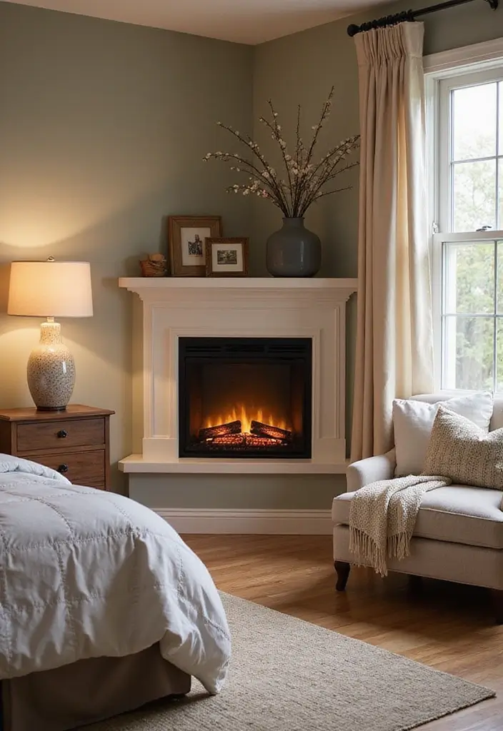 30 Electric Fireplace Ideas Bedroom That Add Warmth and Luxury 2. Corner Electric Fireplaces