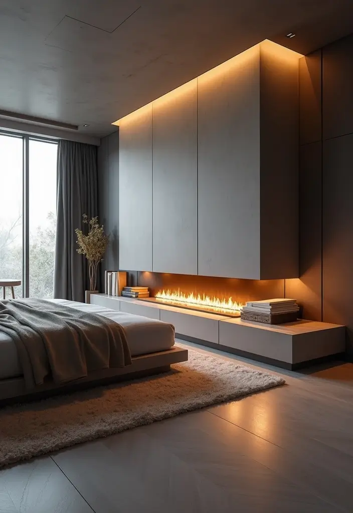 30 Electric Fireplace Ideas Bedroom That Add Warmth and Luxury 25. Linear Electric Fireplaces