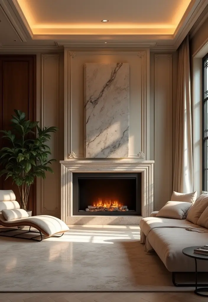 30 Electric Fireplace Ideas Bedroom That Add Warmth and Luxury 27. Elegant Electric Fireplaces with Marble Surrounds
