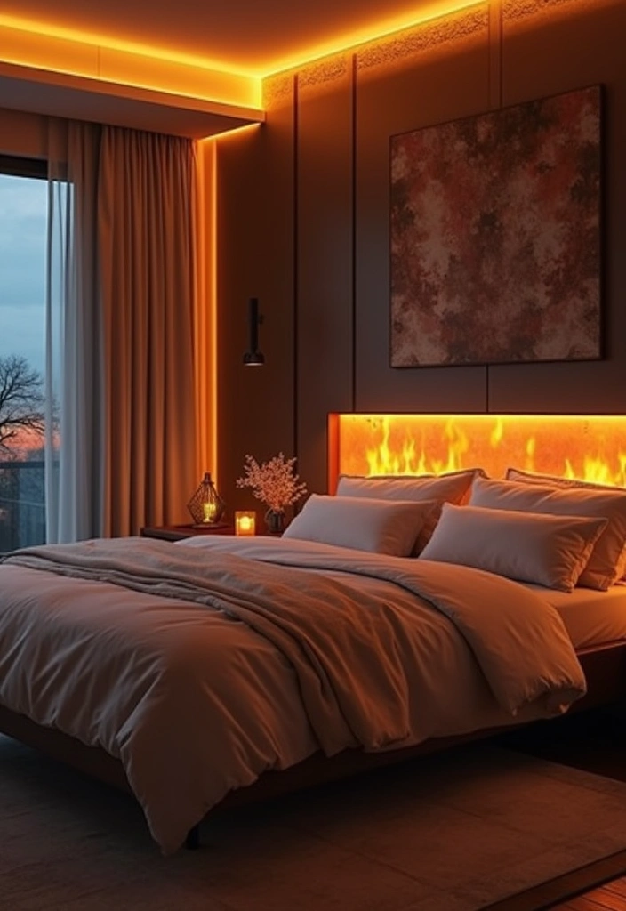 30 Electric Fireplace Ideas Bedroom That Add Warmth and Luxury 28. Ambient Light Up Electric Fireplaces