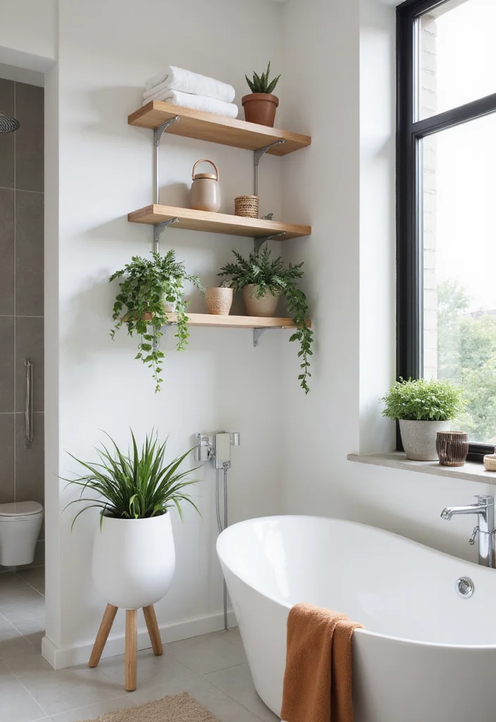 14 Bathroom Shelf Ideas For Smart Storage 1. Floating Shelves for Minimalist Charm