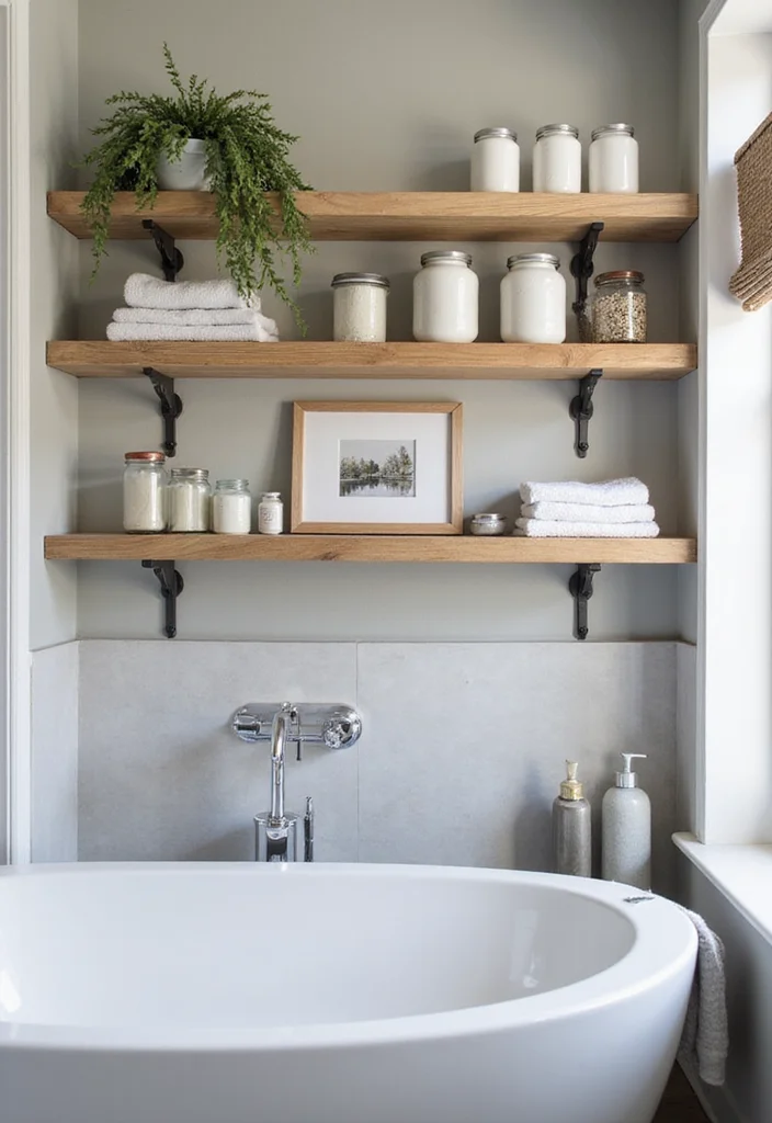 14 Bathroom Shelf Ideas For Smart Storage 4. Open Shelving for Easy Access