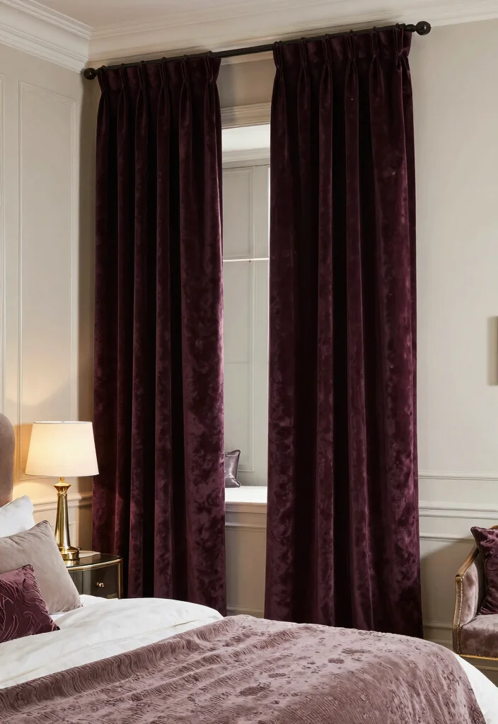 14 Bedroom Closet Curtain Ideas For Soft Affordable Style 11. Velvet Touch