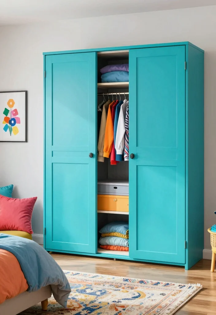 14 Bifold Bedroom Closet Door Ideas For Compact Spaces 3. Bold Colorful Bifold Doors