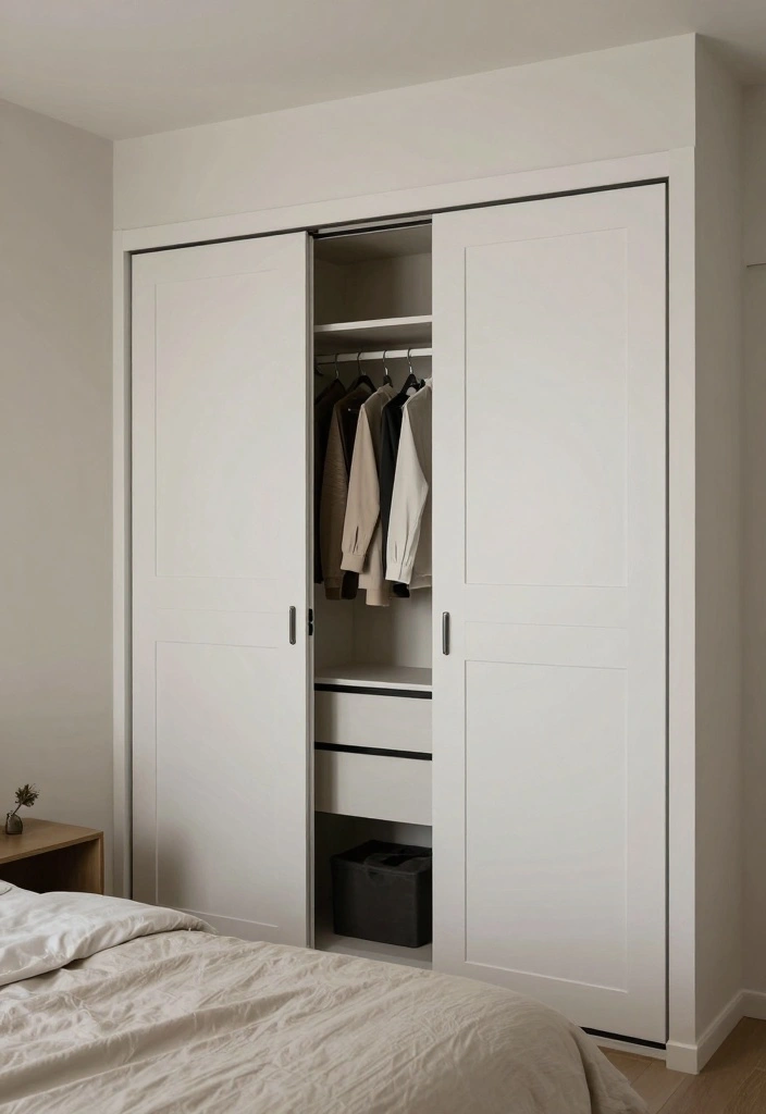 14 Bifold Bedroom Closet Door Ideas For Compact Spaces 4. Minimalist White Bifold Doors