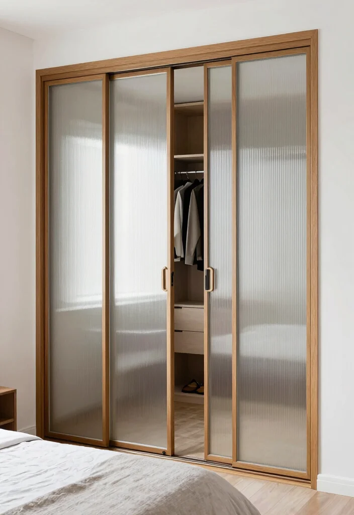 14 Bifold Bedroom Closet Door Ideas For Compact Spaces 6. Frosted Glass Bifold Doors