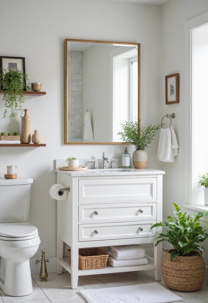 14 Boho Bathroom Vanity Ideas With Natural Style 8. Open Shelving