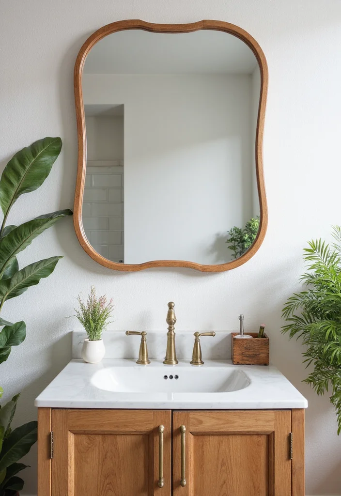 14 Boho Bathroom Vanity Ideas With Natural Style 9. Statement Mirrors