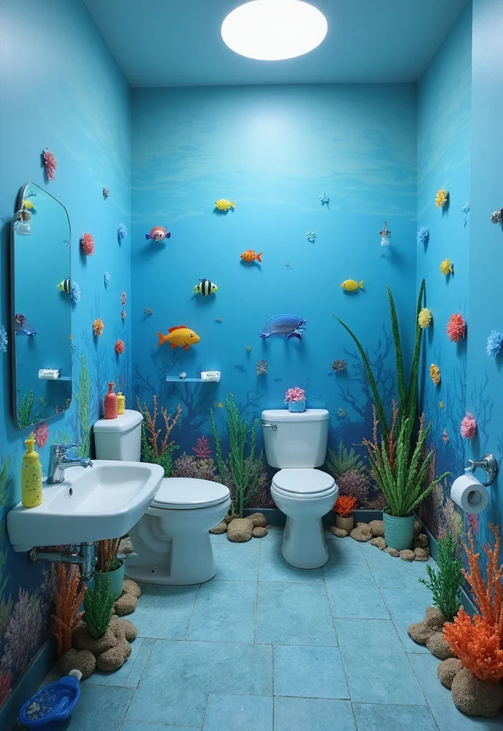 14 Boy Bathroom Ideas That Feel Fun 3. Underwater Adventure