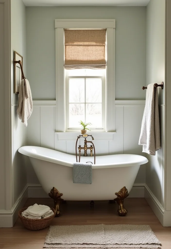 14 Brown Bathroom Ideas With Cozy Charm 3. Vintage Fixtures
