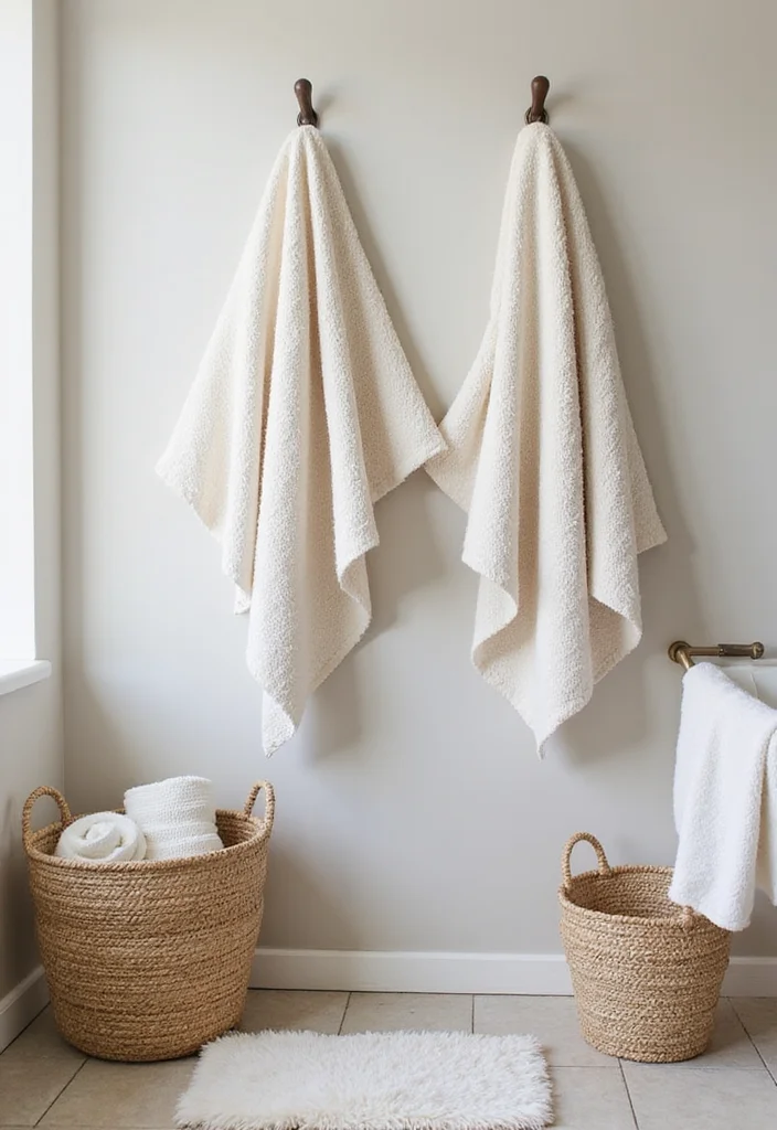 14 Brown Bathroom Ideas With Cozy Charm 5. Cozy Bath Accessories