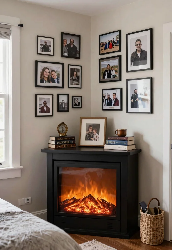 14 Corner Electric Fireplace Bedroom Ideas For Small Spaces 14. Personalized Touch