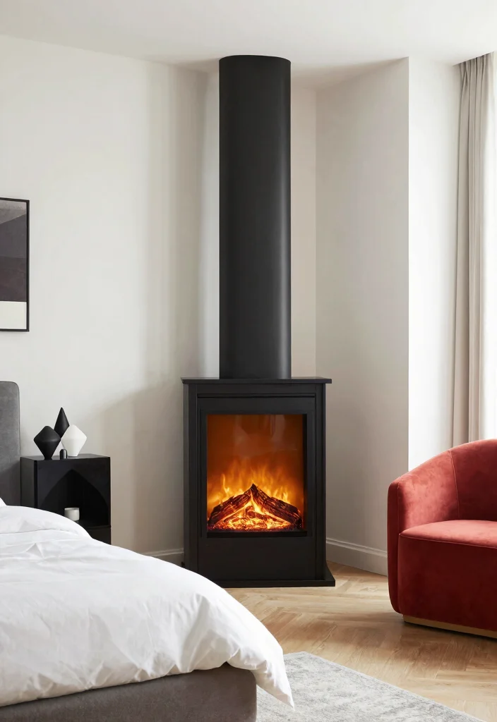 14 Corner Electric Fireplace Bedroom Ideas For Small Spaces 9. Contemporary Class
