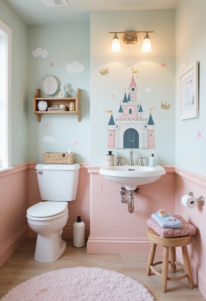 14 Daycare Bathroom Ideas For Kids 13. Enchanted Castle
