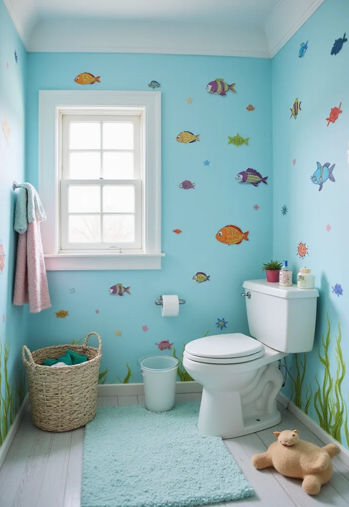 14 Daycare Bathroom Ideas For Kids 7. Under the Sea Wonders