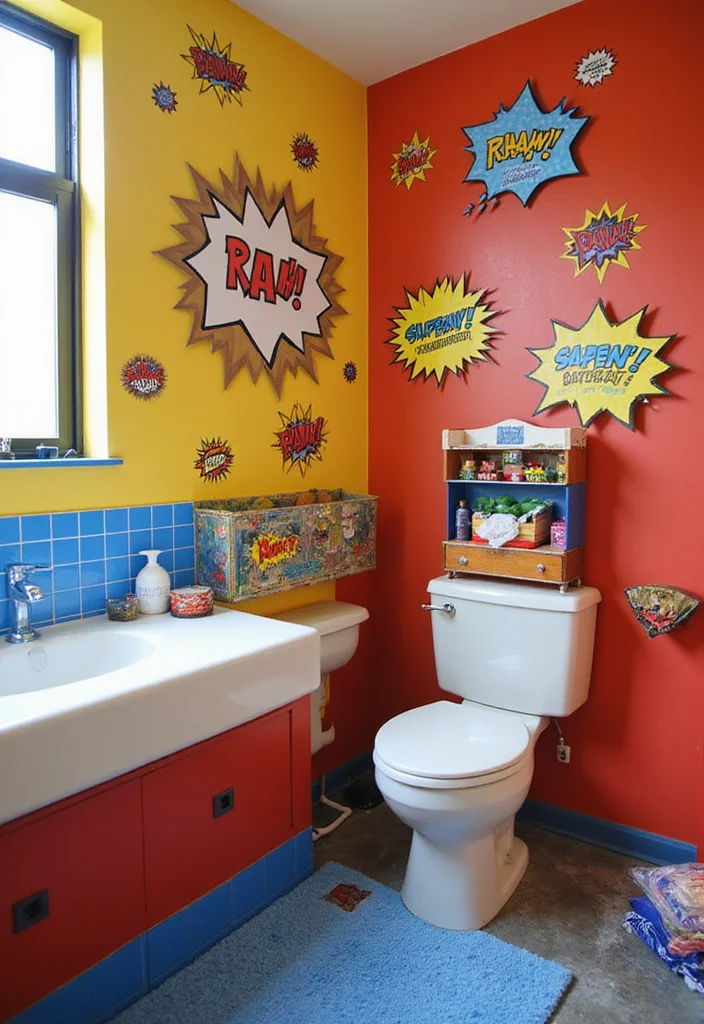 14 Daycare Bathroom Ideas For Kids 8. Superhero Headquarters