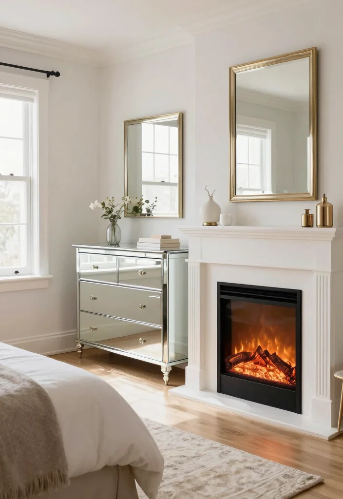 14 Electric Fireplace Bedroom Dresser Ideas For Smart Layout 11. Mirror Magic