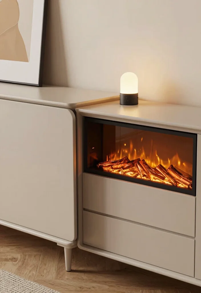 14 Electric Fireplace Bedroom Dresser Ideas For Smart Layout 14. Integrated Technology