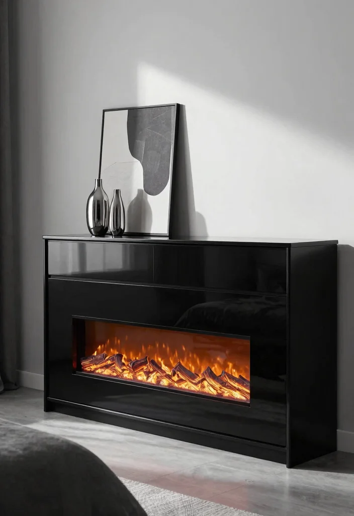 14 Electric Fireplace Bedroom Dresser Ideas For Smart Layout 3. Sleek Modern Lines