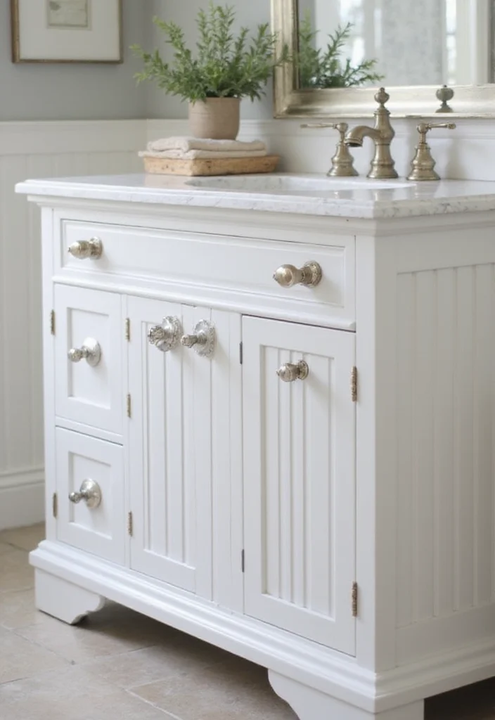 14 Fluted Bathroom Vanity Ideas For Modern Homes 10. Eye Catching Hardware