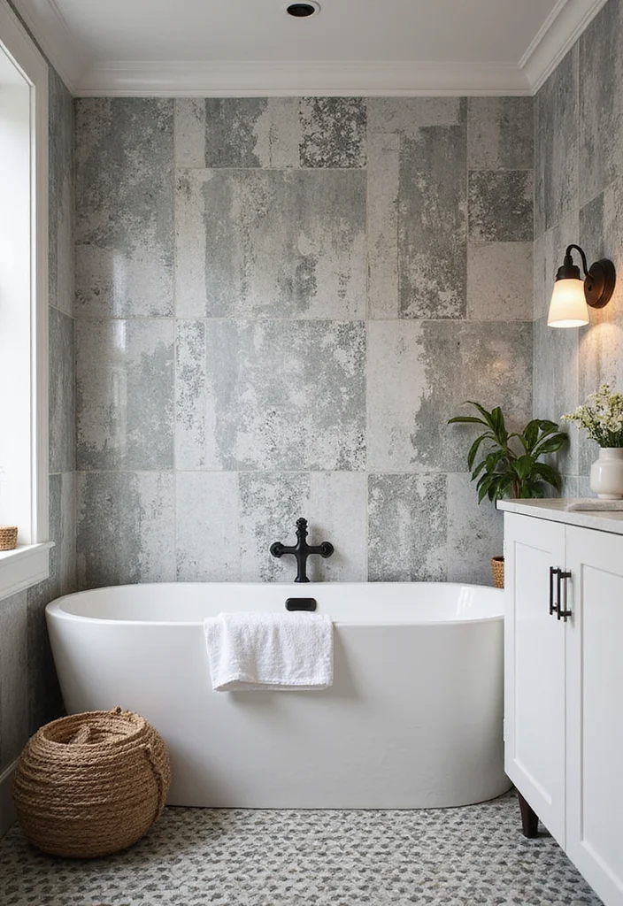 14 Gym Bathroom Ideas With Clean Style 13. Statement Tiles