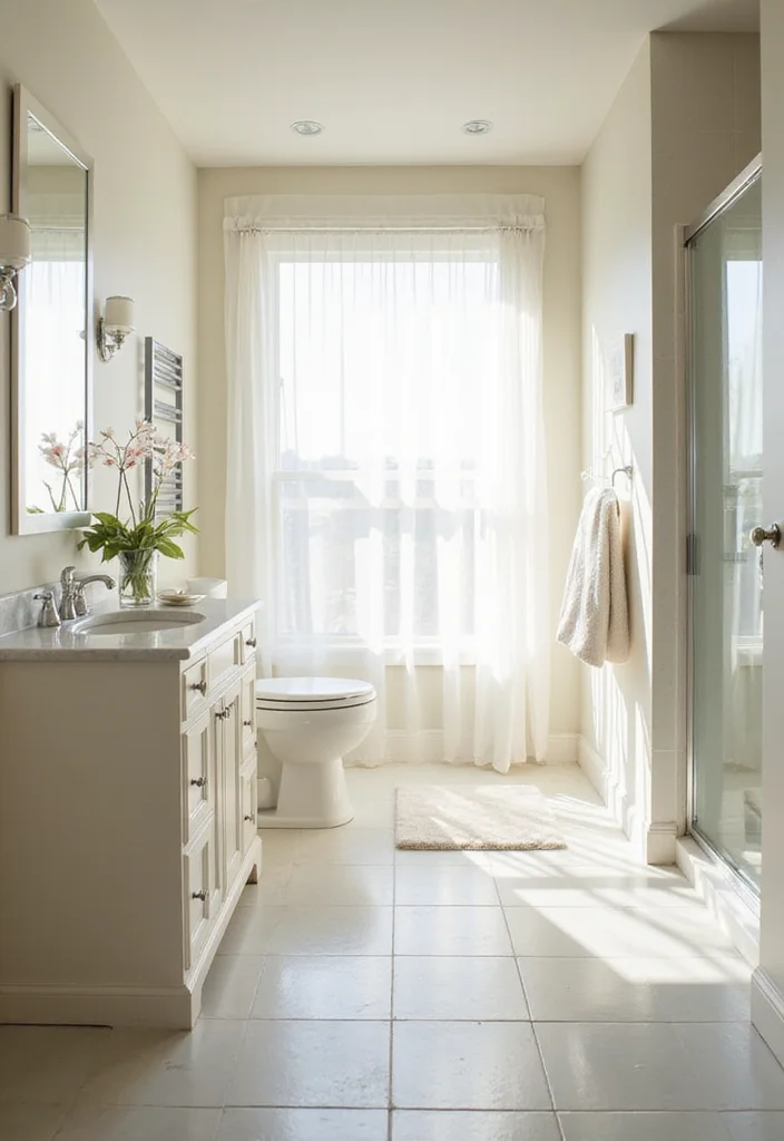 14 Gym Bathroom Ideas With Clean Style 4. Bright and Airy