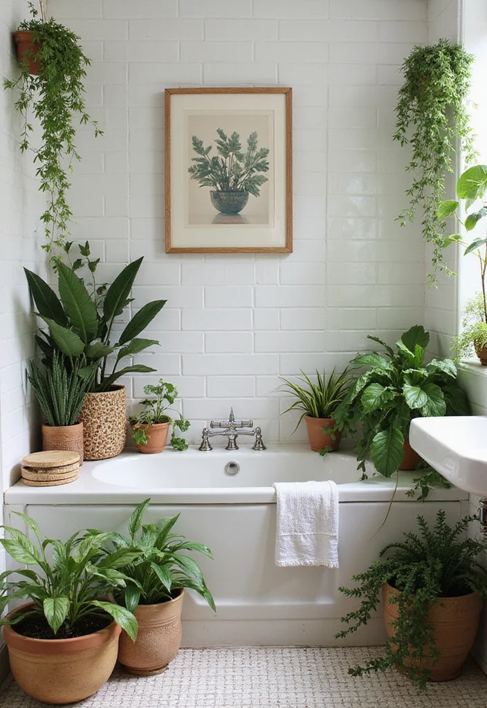 14 Gym Bathroom Ideas With Clean Style 6. Incorporate Greenery