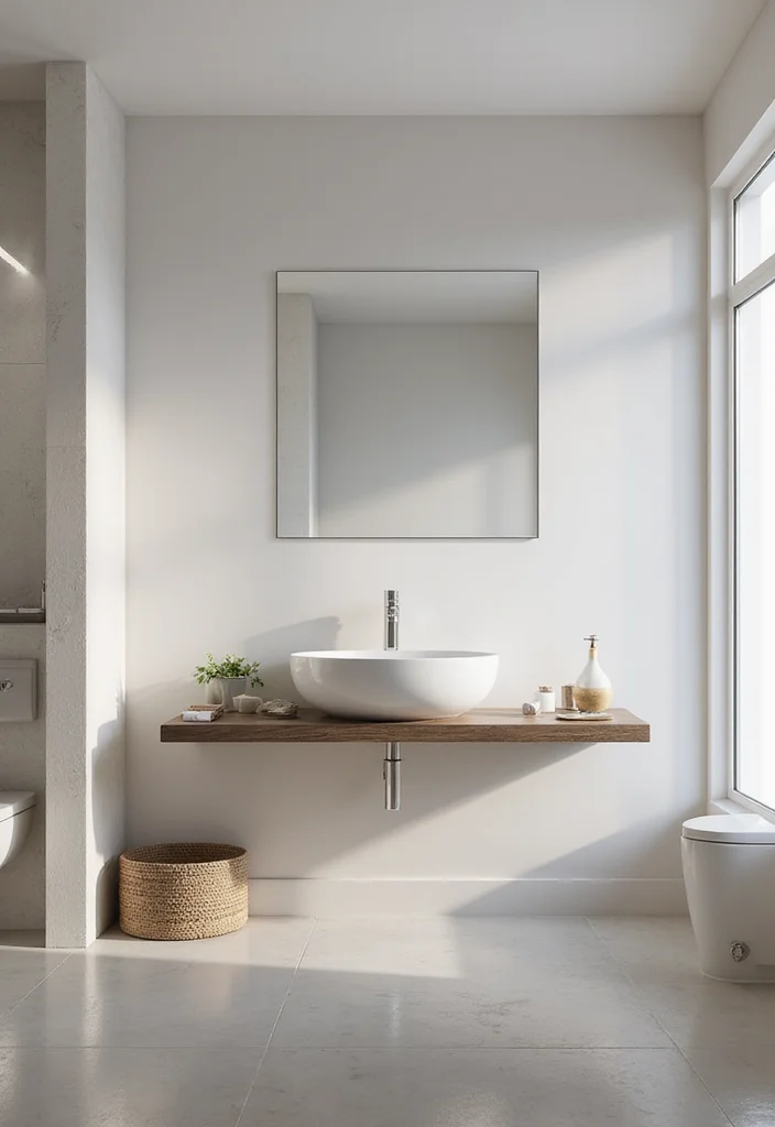 14 Gym Bathroom Ideas With Clean Style 8. Minimalist Fixtures