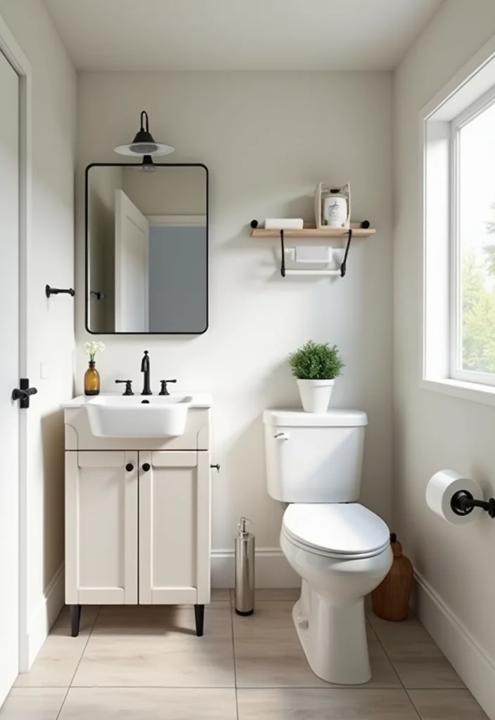 14 Large Half Bathroom Ideas For Extra Comfort 8. Minimalist Design