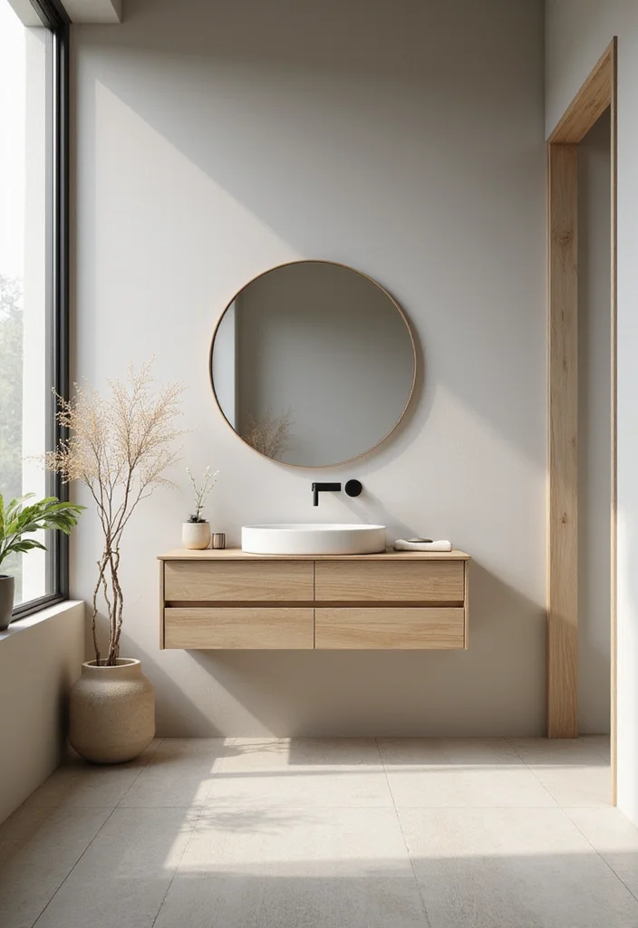 14 Modern Farmhouse Bathroom Vanity Ideas 8. Minimalist Design