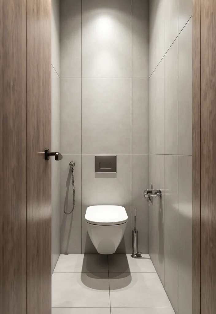 14 Narrow Half Bathroom Ideas For Small Spaces 12. Compact Toilets for Narrow Spaces