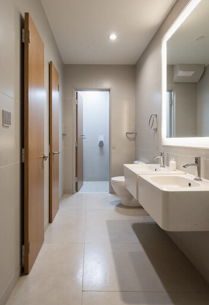 14 Public Bathroom Ideas For Better Design 11. Low Maintenance Designs 1