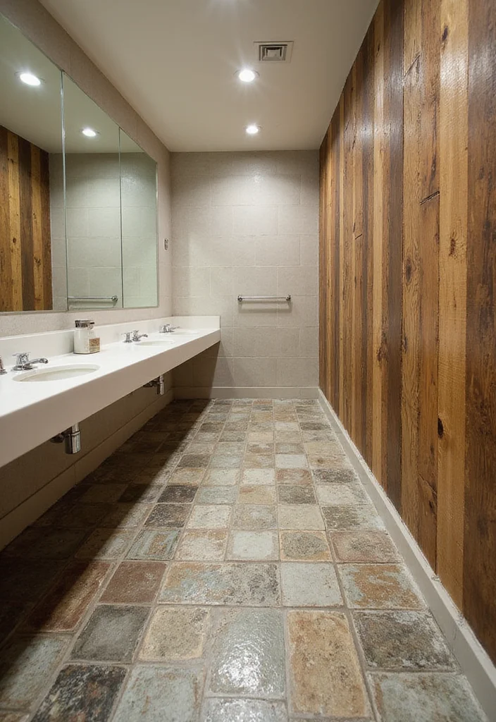 14 Public Bathroom Ideas For Better Design 3. Eco Friendly Materials 1