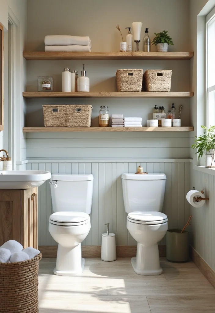 14 Shop Bathroom Ideas For Small Commercial Spaces 3. Compact Storage Solutions