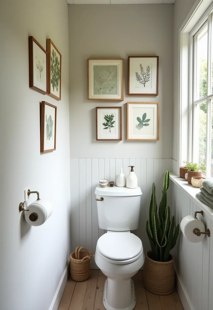 14 Shop Bathroom Ideas For Small Commercial Spaces 7. Creative Wall Art