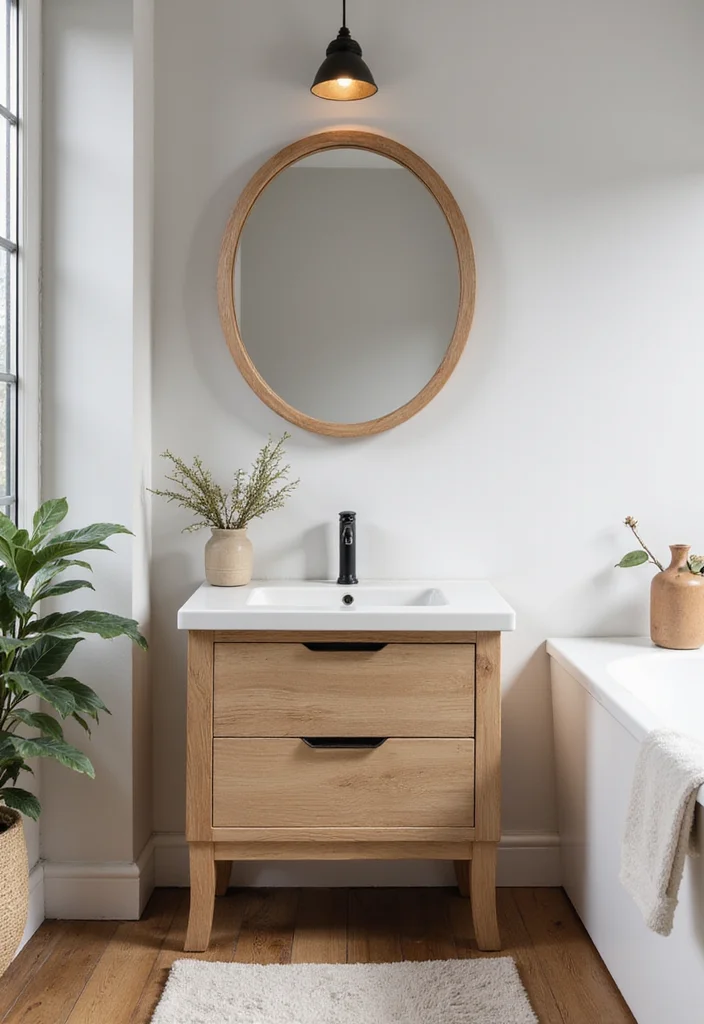 14 Single Sink Bathroom Vanity Ideas For Small Spaces 12. Scandinavian Simplicity