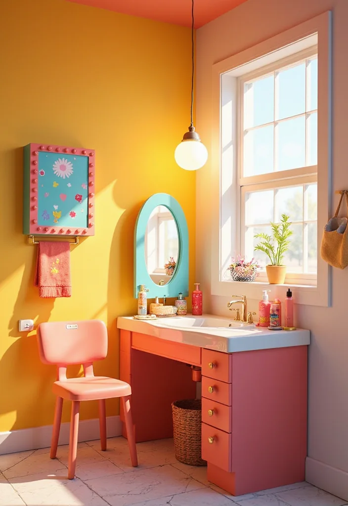 14 Toca Boca Bathroom Ideas Kids Will Love 5. Whimsical Vanity and Mirror