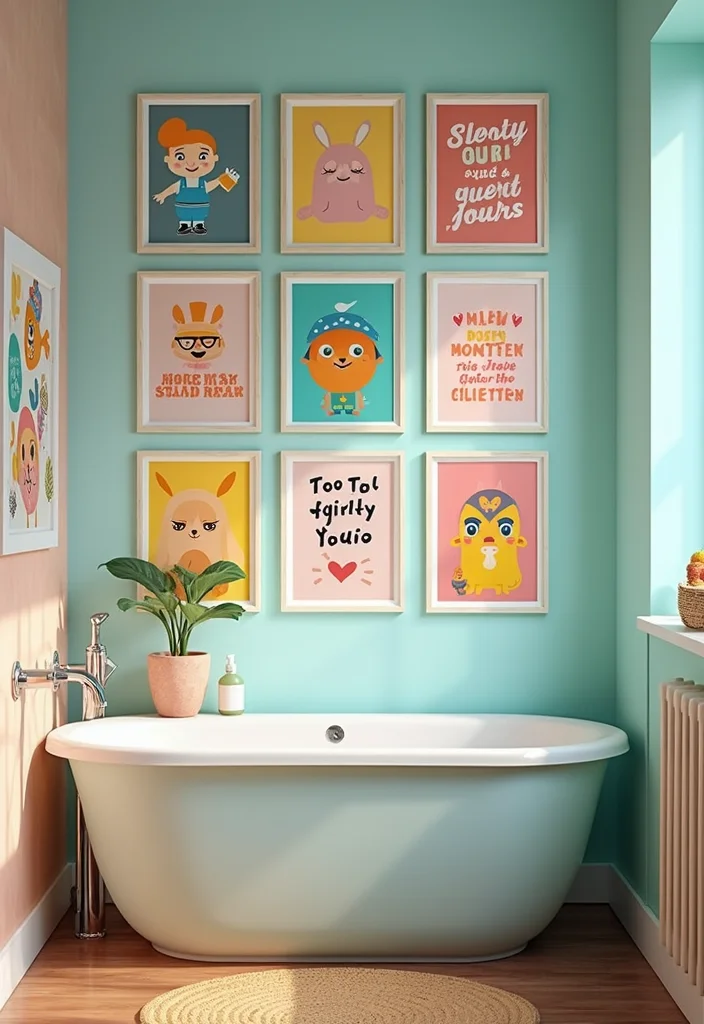 14 Toca Boca Bathroom Ideas Kids Will Love 7. Playful Wall Art