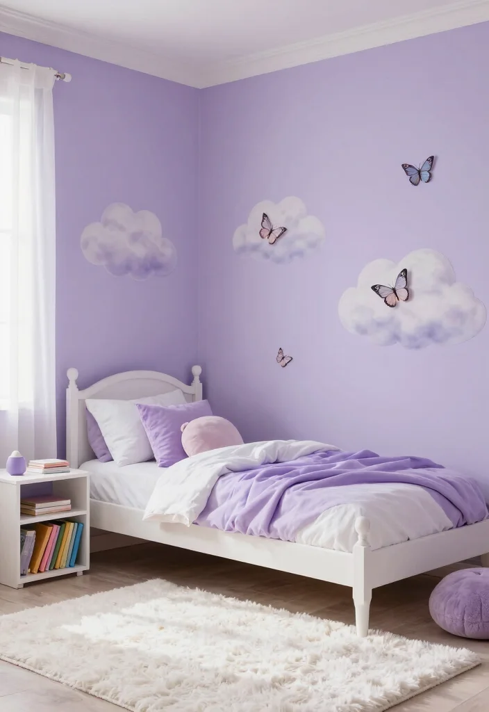 14 Toddler Girl Bedroom Paint Ideas With Soft Colour 1. Soft Lavender Dreams