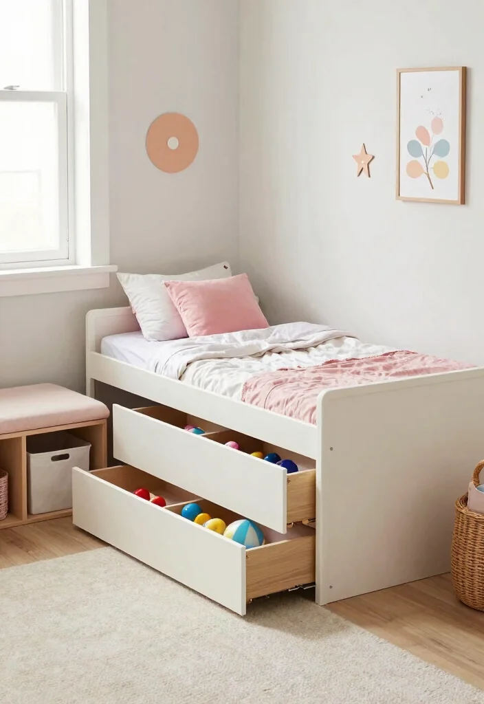 14 Toddler Girl Boho Bedroom Ideas With Free Spirit Style 10. Multi functional Furniture