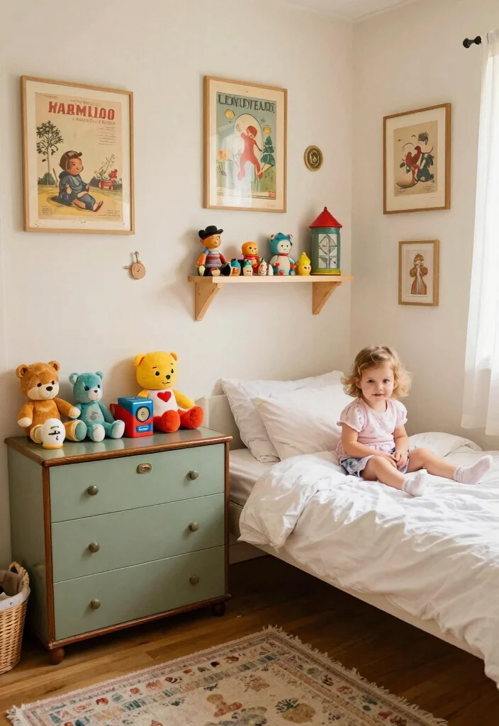 14 Toddler Girl Boho Bedroom Ideas With Free Spirit Style 13. Vintage Finds and Treasures