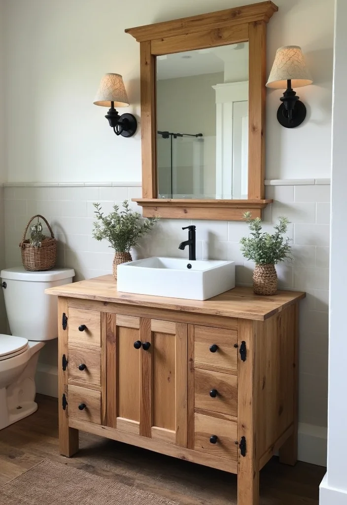 14 Wood Vanity Bathroom Ideas With Warm Texture 7. DIY Pallet Wood Vanity